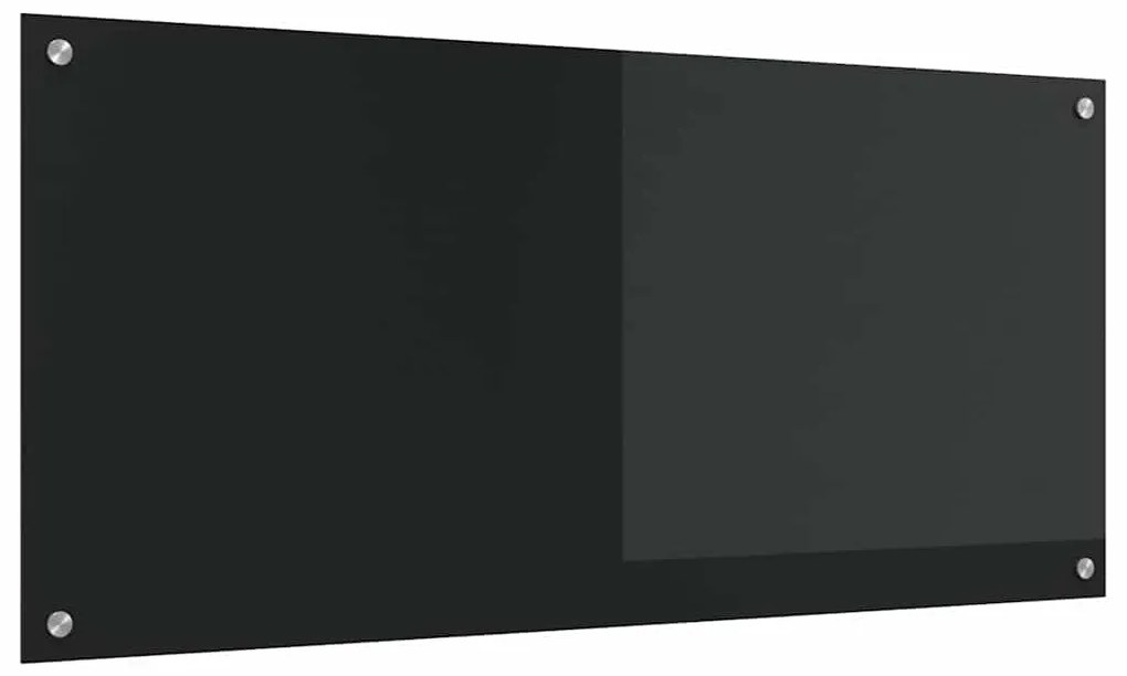vidaXL Πίσω Πάνελ Κουζίνας Μαύρο 110 x 50 x 0.6 εκ. σκληρυμένο γυαλί