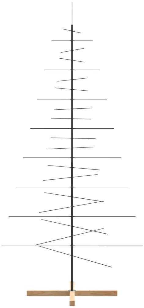 vidaXL Χριστουγεννιάτικο Δέντρο Μαύρο 210 εκ. Μέταλλο με Ξύλινη Βάση