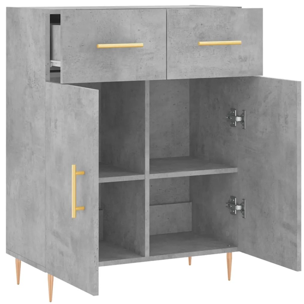 vidaXL Ντουλάπι Γκρι Σκυροδέματος 69,5x34x90 εκ. Επεξεργασμένο Ξύλο