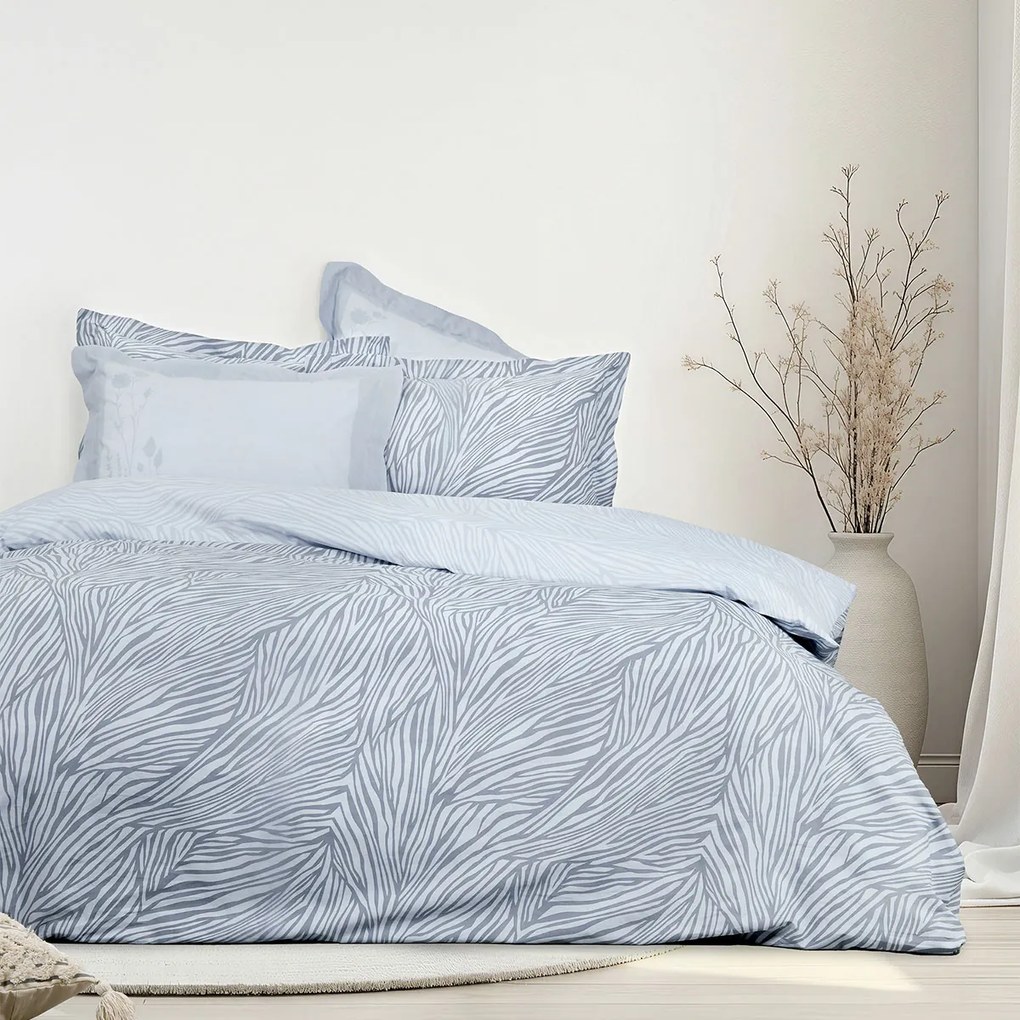 Σεντόνια Υπέρδιπλα (Σετ) Nima Mocca Γαλάζιο Χωρίς Λάστιχο 240x260