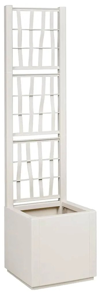vidaXL Γλάστρα Κήπου Λευκό 36 x 36 x 140 εκ. Πολυπροπυλένιο