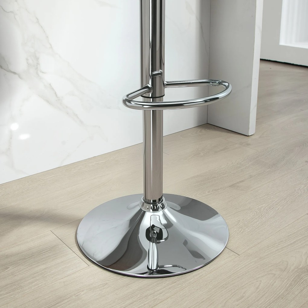 HOMCOM Σετ 2 σκαμπό μπαρ, περιστρεφόμενα σκαμπό με πλάτη, ρυθμιζόμενο ύψος, έως 120 kg, 42 x 38 x 82-104 cm, Μαύρο