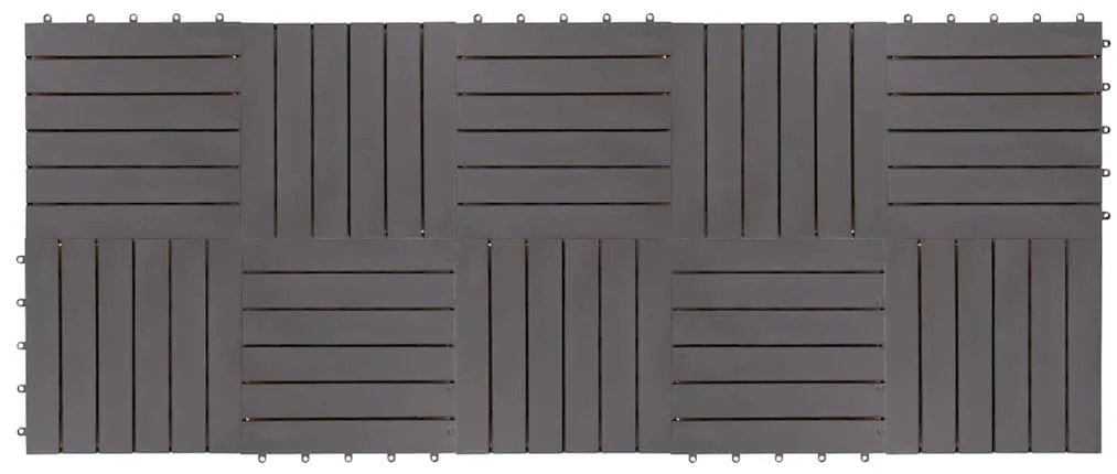 vidaXL Πλακάκια Deck 10 τεμ. Γκρι Πατίνα 30x30 εκ. Μασίφ Ξύλο Ακακίας