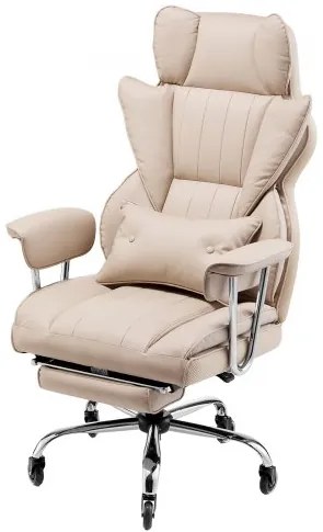 VEVOR Executive Office Chair High Back Chair Footrest &amp; Removable Armrests Brown