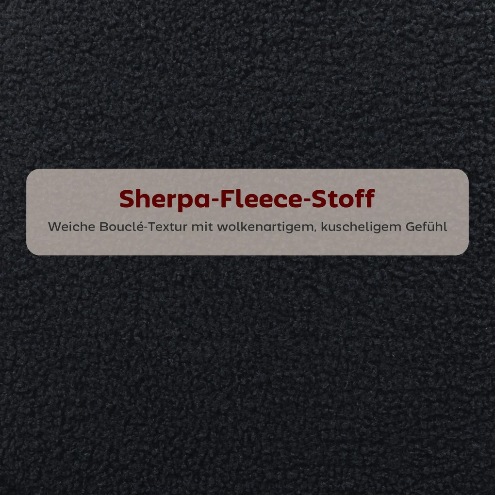 HOMCOM Σετ 2 σκαμπό μπαρ με επενδυμένο κάθισμα και υποπόδιο, κάλυμμα fleece, μεταλλικό πλαίσιο, Μαύρο