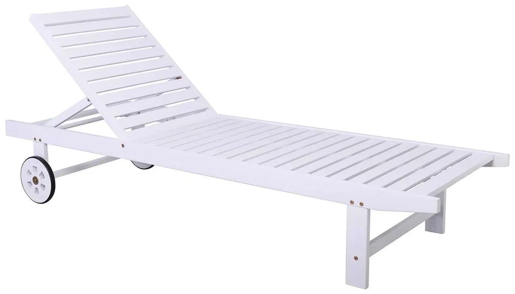 Ξαπλώστρα LUGANO Άσπρη Acacia 65x196x32cm