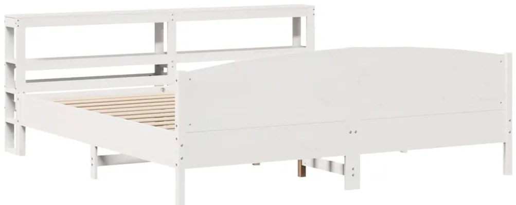 vidaXL Σκελετός Κρεβ. Χωρίς Στρώμα Λευκό 180x200 εκ Μασίφ Πεύκο