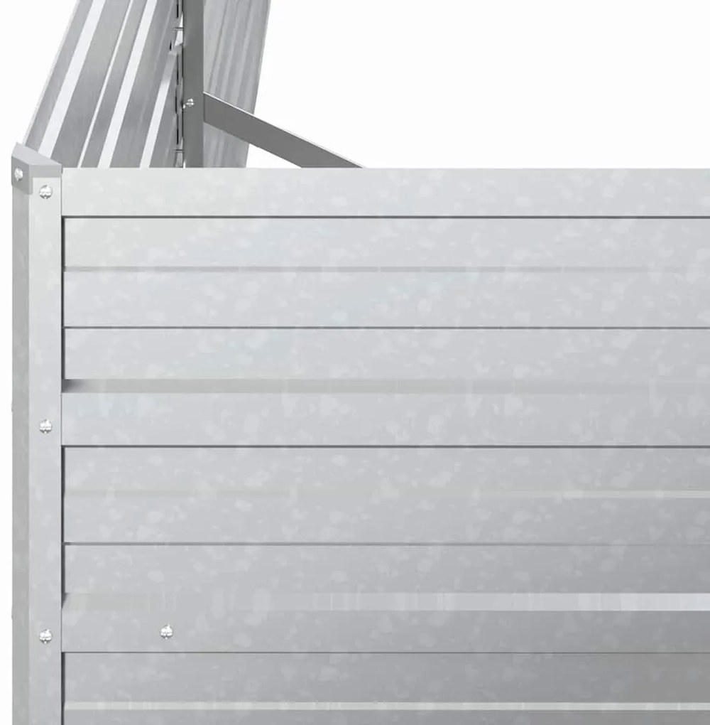 vidaXL Ζαρντινιέρα Υπερυψωμένη Ασημί 160x40x45 εκ. Γαλβανισμ. Χάλυβας