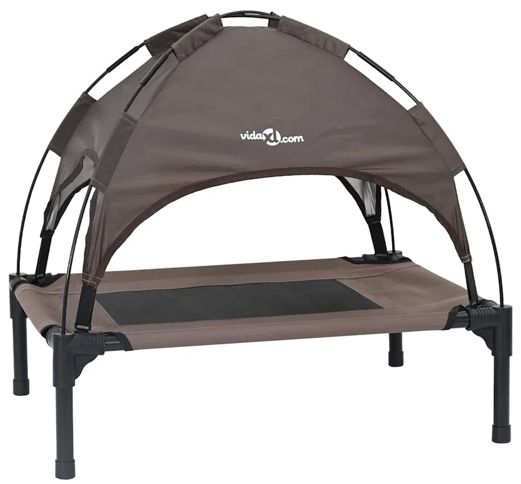 vidaXL Κρεβάτι Σκύλου Καφέ 62 x 48 x 61 εκ. Ατσάλι