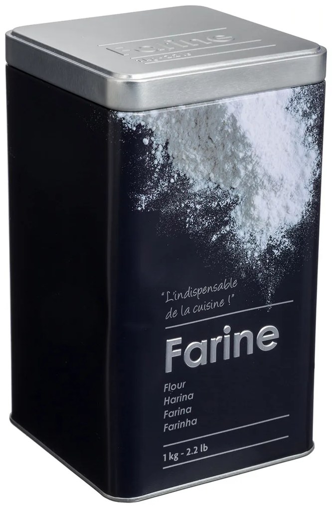 Δοχείο Για Αλεύρι 1kg (Φ10.7x18.4) F-V Embossed Black 136308