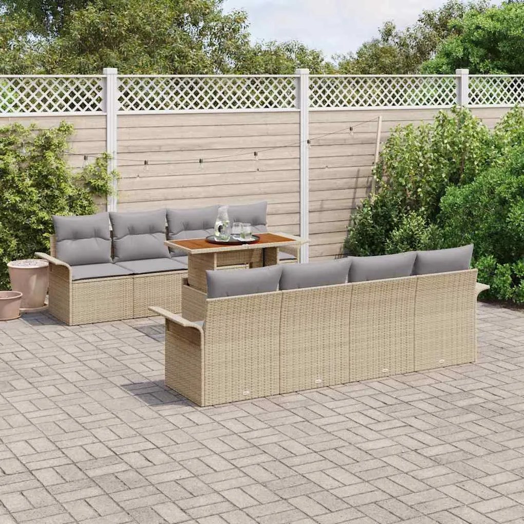 vidaXL Σετ Καναπέ Κήπου 7 pcs μπεζ και ανοιχτό γκρι 100 x 55 x 73 εκ