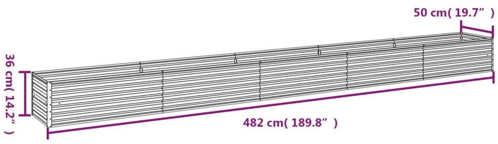 Ζαρντινιέρα 482 x 50 x 36 εκ. από Ατσάλι Σκληρυθέν στον Αέρα - Καφέ