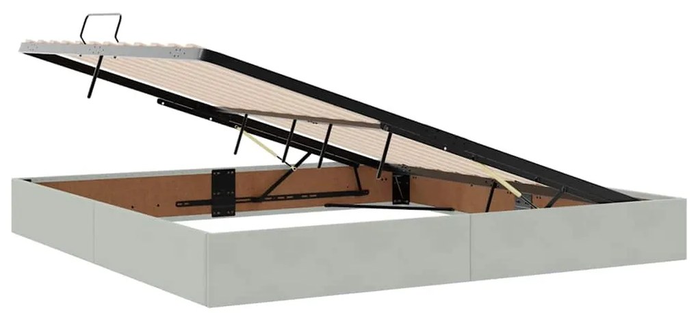 vidaXL Κρεβάτι με αποθηκευτικό χώρο και στρώμα με στρώμα Ανοιχτό γκρι