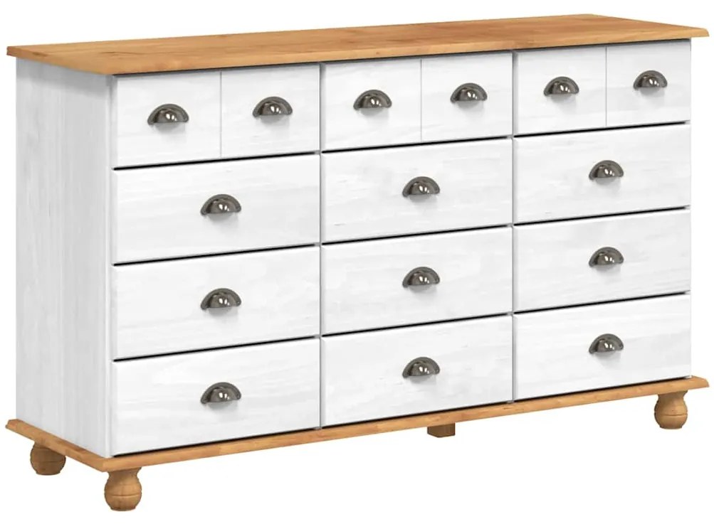 vidaXL Συρταριέρα ASKIM Λευκό 79 x 40 x 133,5 εκ Στερεά ξυλεία πεύκου