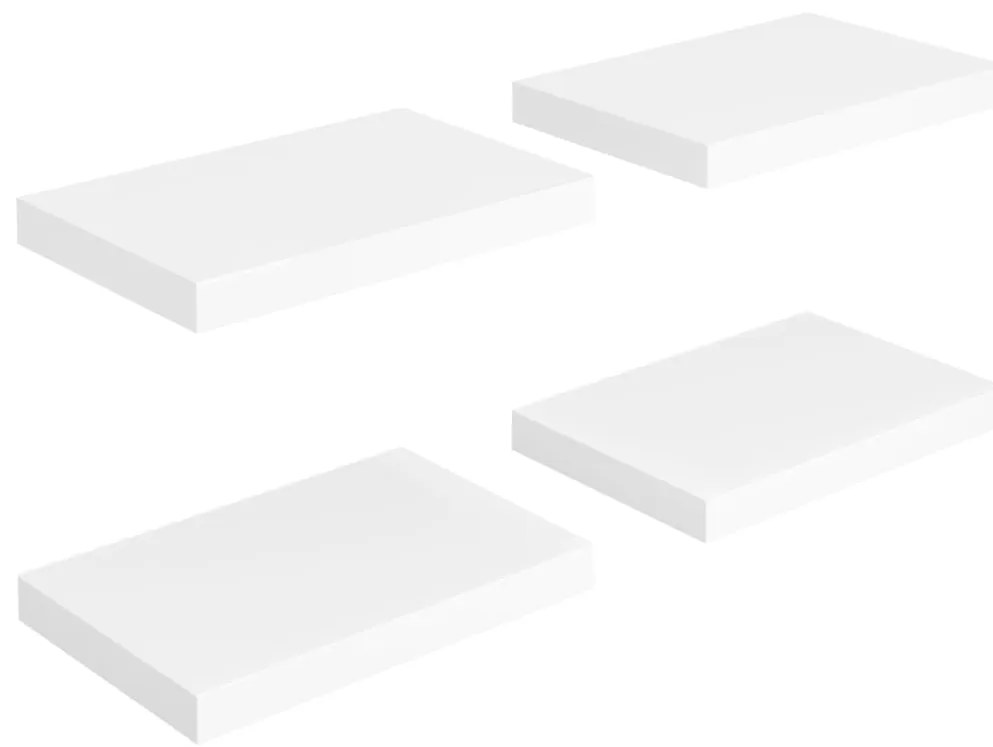 vidaXL Ράφια Τοίχου 4 τεμ. Άσπρα 40x23x3,8 εκ. MDF