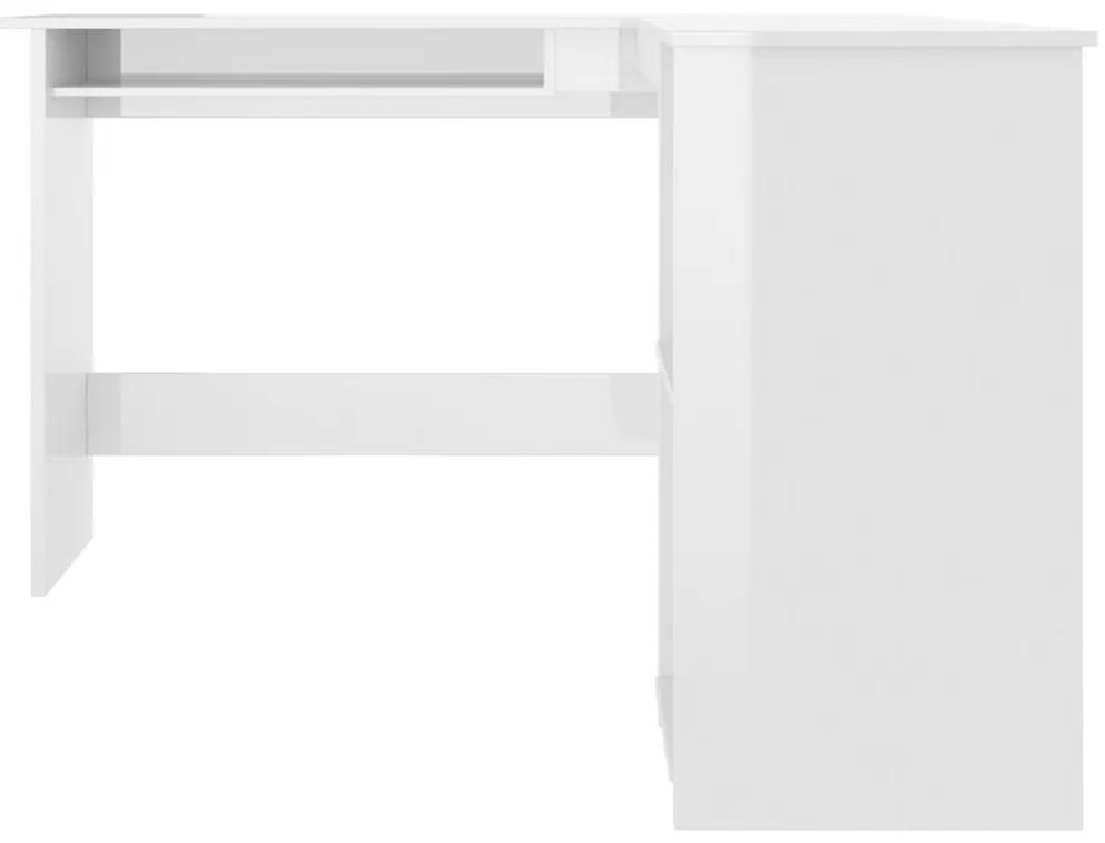Γραφείο Γωνιακό Γυαλιστερό Λευκό 120 x 140 x 75 εκ. Μοριοσανίδα - Λευκό