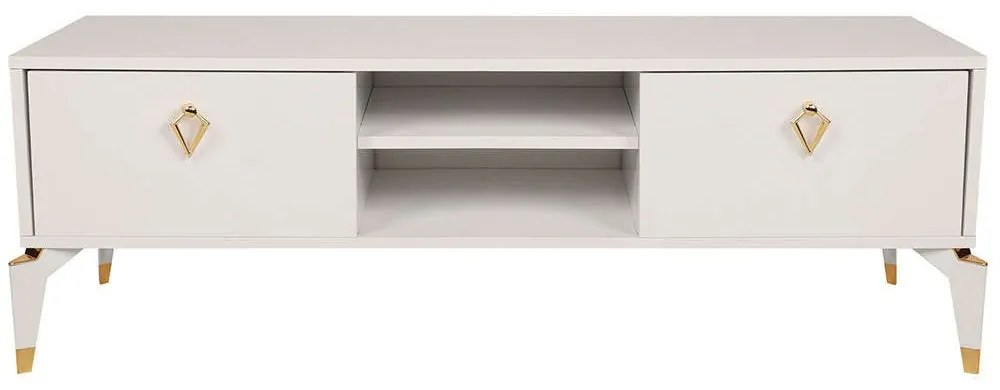 Έπιπλο Τηλεόρασης Posh 854KLN3054 143x40x47cm White-Gold