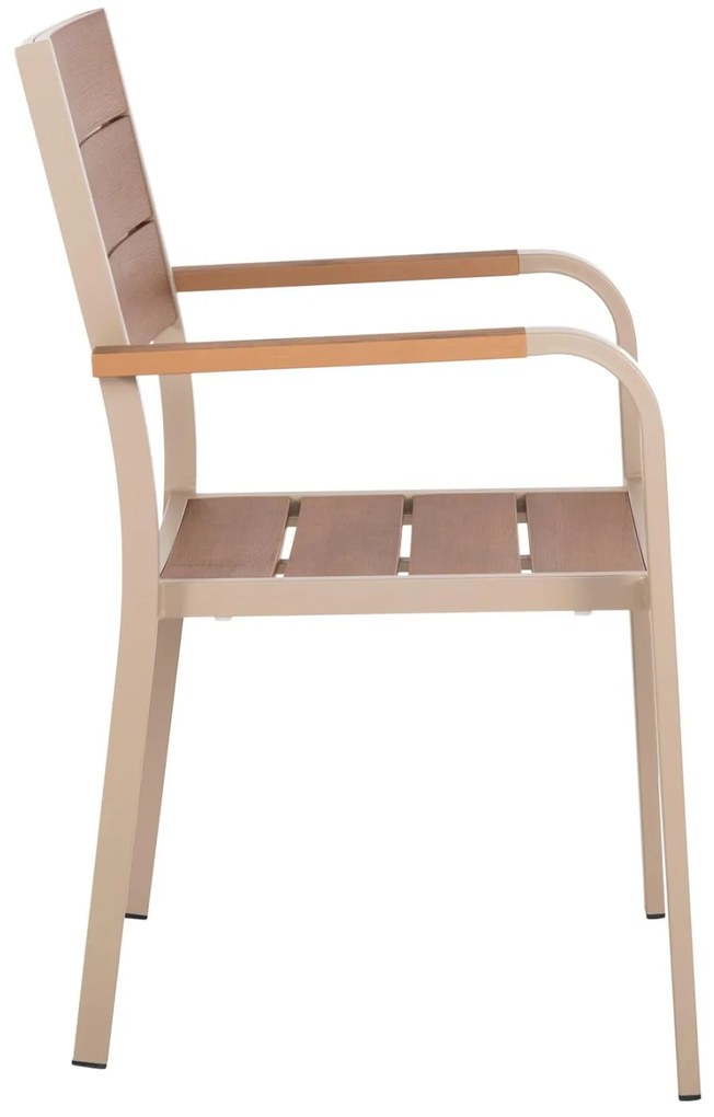 Καρέκλα - Πολυθρόνα SAGA C5127.04 Αλουμινίου Σαμπανί με Polywood 55x52x86Yεκ. 55x52x86 εκ.