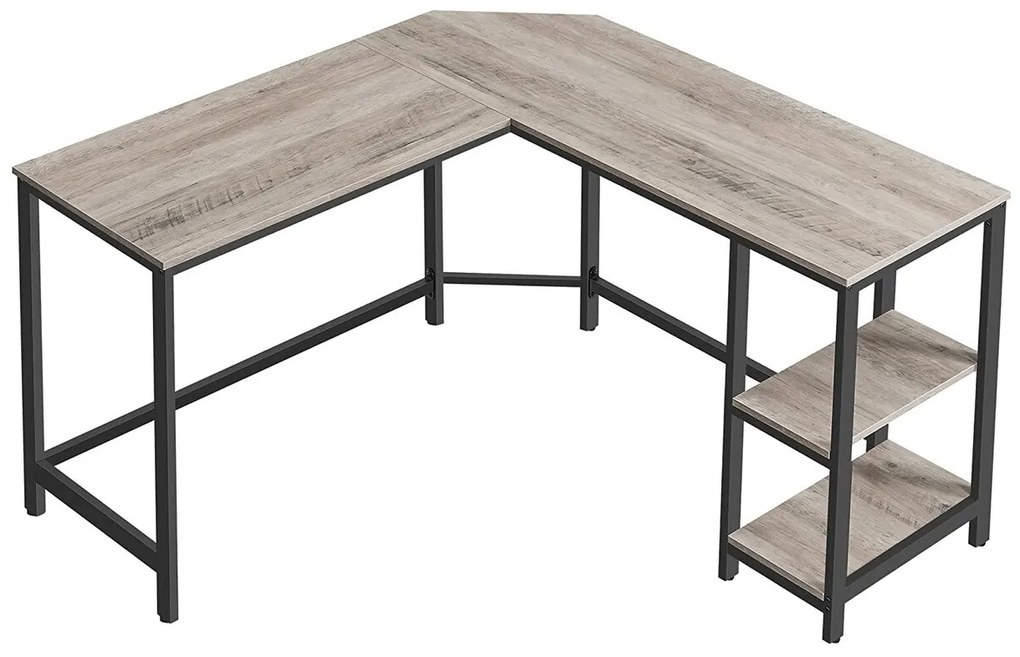 Γωνιακό τραπέζι γραφείου Burbank 122, Γωνιακός, 76x138x138cm, 26 kg, Ανοιχτό χρώμα ξύλου, Μαύρο | Epipla1.gr