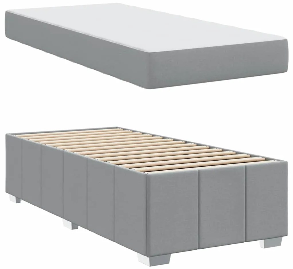 vidaXL Σκελετός Κρεβατιού Ανοιχτό γκρι 80 x 200 cm ύφασμα