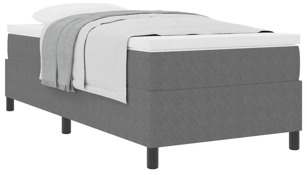 vidaXL Κρεβάτι με ελατήρια Απαλό Γκρι,Λευκό 193 x 90 x 60 εκ. Βελούδο