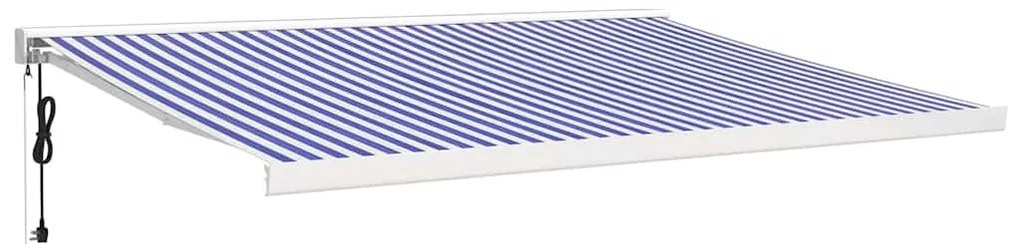 vidaXL Τέντα Πτυσσόμενη Μπλε και Λευκή 4 x 3 μ. Ύφασμα και Αλουμίνιο