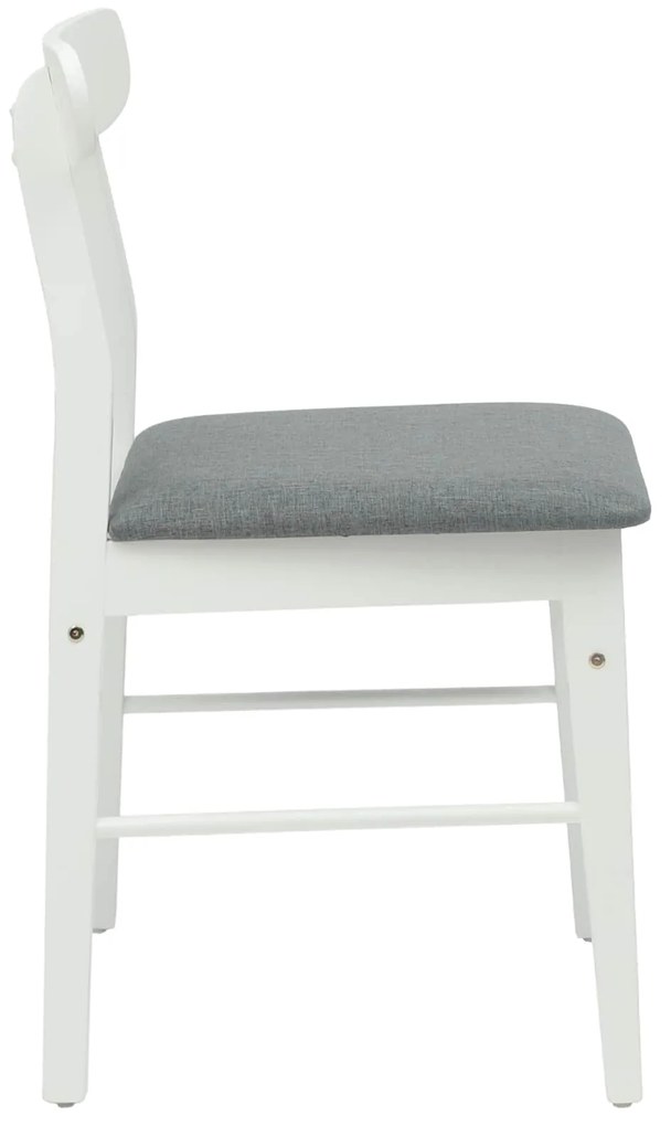vidaXL Καρέκλα τραπεζαρίας 2 pcs Λευκό και Γκρι Στερεό Ξύλο Ραβέντι