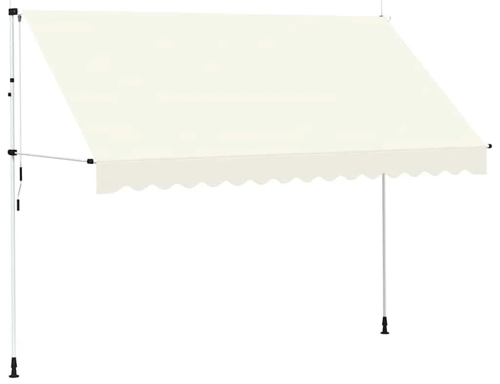 vidaXL Τέντα Συρόμενη Χειροκίνητη Κρεμ 350 εκ.