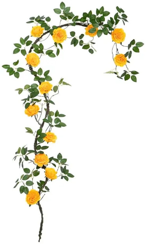 Τεχνητή Γιρλάντα Παιώνια 00-40009-5 240cm Green-Orange Marhome Συνθετικό Υλικό
