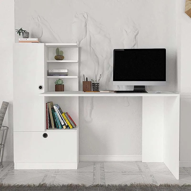 ΓΡΑΦΕΙΟ ΕΡΓΑΣΙΑΣ DOMINGO MEGAPAP ΧΡΩΜΑ ΛΕΥΚΟ 149,5X60X120ΕΚ.