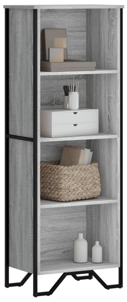 vidaXL Βιβλιοθήκη Γκρι Sonoma 50x31x137,5 εκ. από Επεξεργ. Ξύλο
