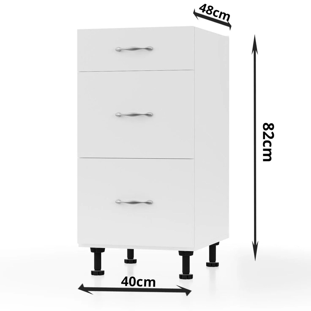 Horizont Κάτω Ντουλάπι Συρταριέρα Τσιμέντο 40x48x82εκ - GR-104-00056