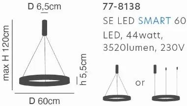 Γραμμικό Φωτιστικό SE LED SMART 60 AMAYA PENDANT BLACK Δ5