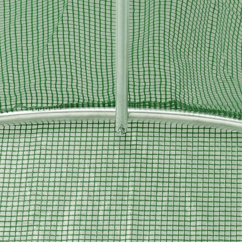 Θερμοκήπιο Πράσινο 72 μ² 24 x 3 x 2 μ. με Ατσάλινο Πλαίσιο - Πράσινο