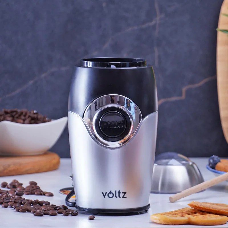 Ηλεκτρικός Μύλος Καφέ Voltz V51172B, 200W, 50 g, Ασημί / μαύρο