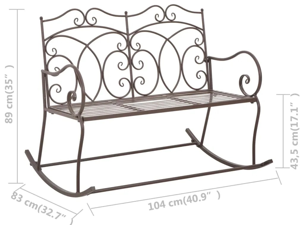 vidaXL Παγκάκι Κήπου Αντικέ Καφέ 104 εκ. Σιδερένιο