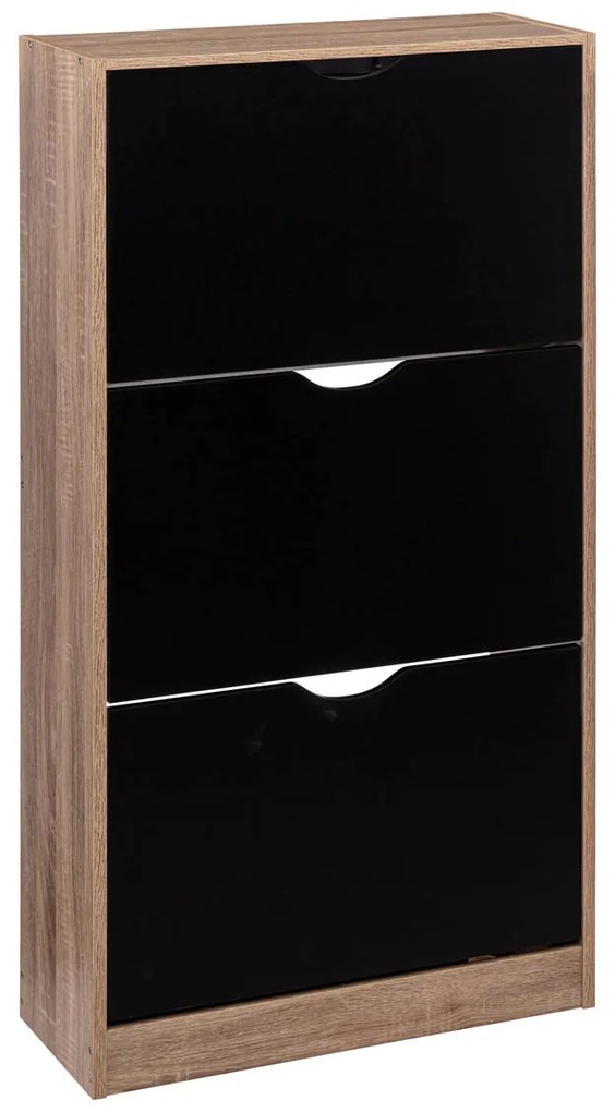 Παπουτσοθήκη Με 3 Ράφια/18 Θέσεων (60x23x119) F-V Black/Nat 160392I