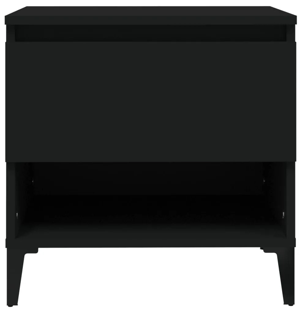 vidaXL Βοηθητικά Τραπέζια 2 τεμ. Μαύρα 50x46x50 εκ. Επεξεργασμένο Ξύλο