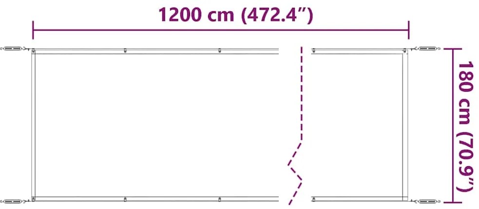 vidaXL Τέντα Κάθετη Μπεζ 180 x 1200 εκ. από Ύφασμα Oxford