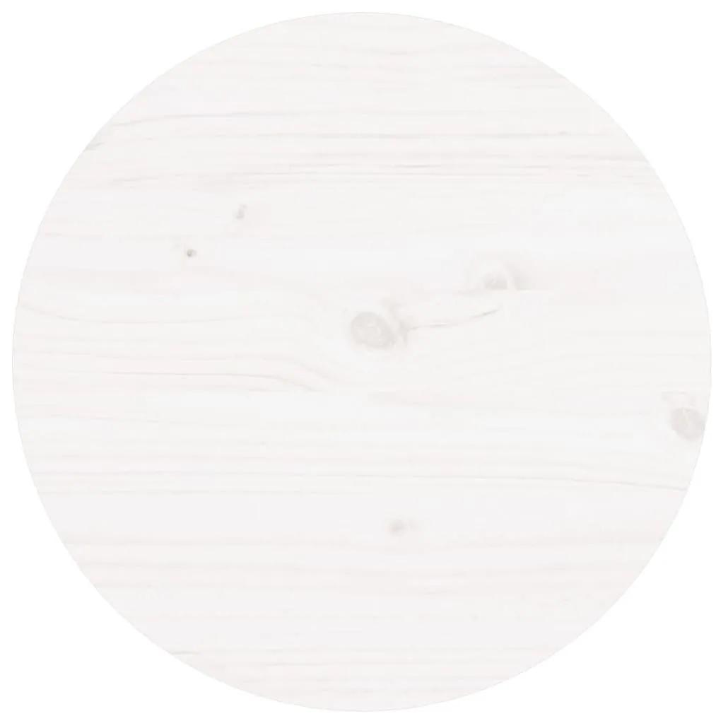 Τραπεζάκι Σαλονιού Λευκό Ø 55 x 60 εκ. από Μασίφ Ξύλο Πεύκου - Λευκό