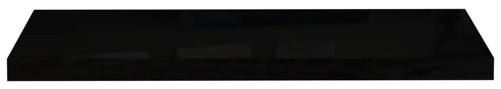 vidaXL Ράφια Τοίχου Γυαλιστερά Μαύρα 4 Τεμάχια 80x23,5x3,8 εκ. MDF