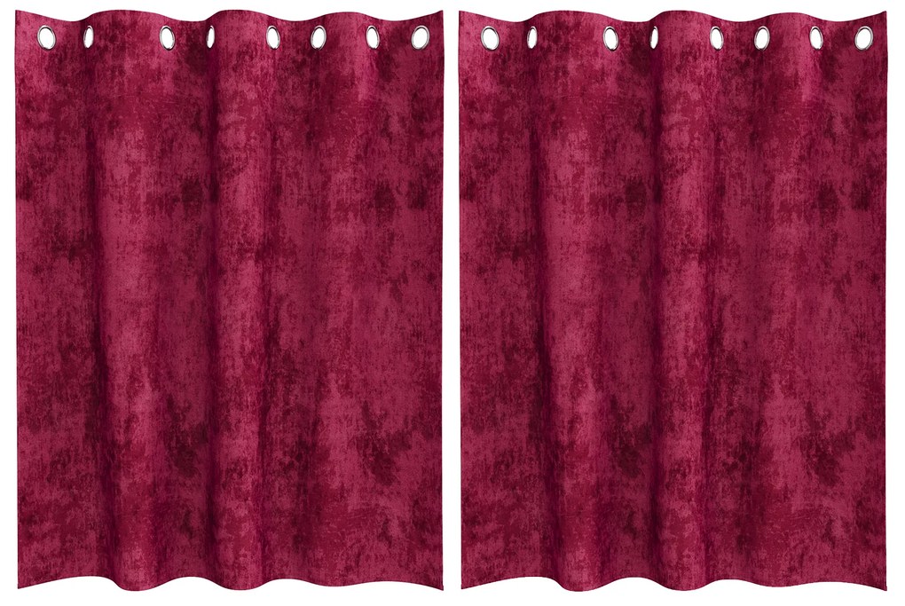 vidaXL Κουρτίνα με κουρτίνες 2 pcs Μπορντό 140 x 140 cm Βελούδο