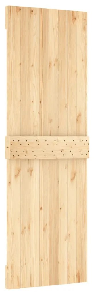 vidaXL Συρόμενη Μεσόπορτα με Μηχανισμό 70 x 210 εκ. Μασίφ Ξύλο Πεύκου