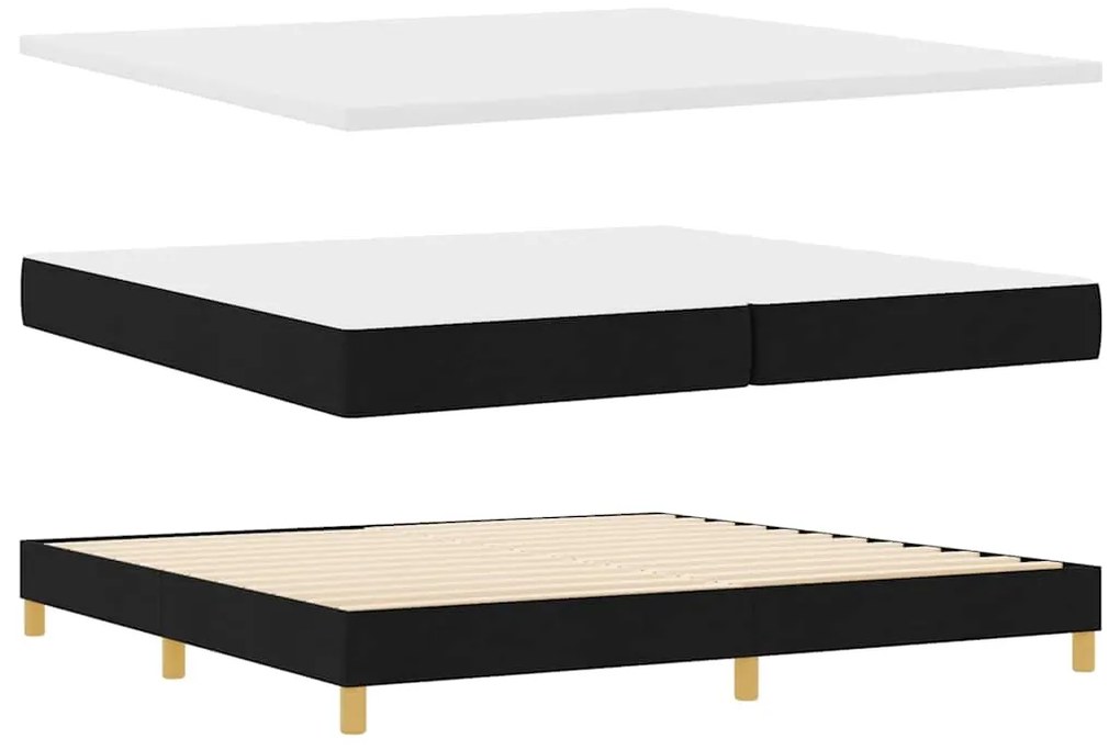 vidaXL Κρεβάτι με ελατήρια με στρώμα Μαύρο 200 x 200 cm ύφασμα