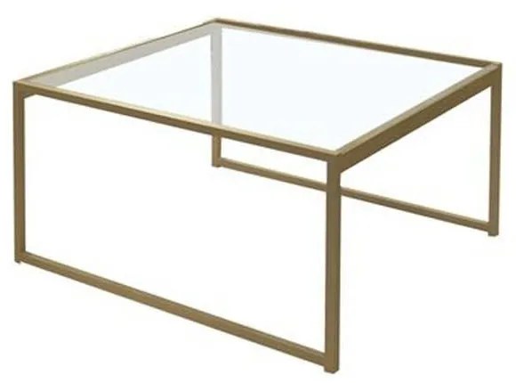 Τραπεζάκι Σαλονιού Toledo ΕΜ521 60x60x55cm 60x60cm Gold-Glass Metal, Glass