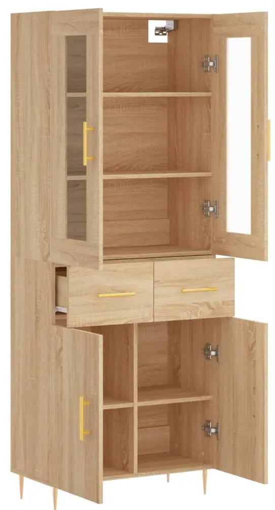 vidaXL Ντουλάπι Sonoma δρυς 69,5 x 34 x 180 εκ. από Επεξεργασμένο Ξύλο
