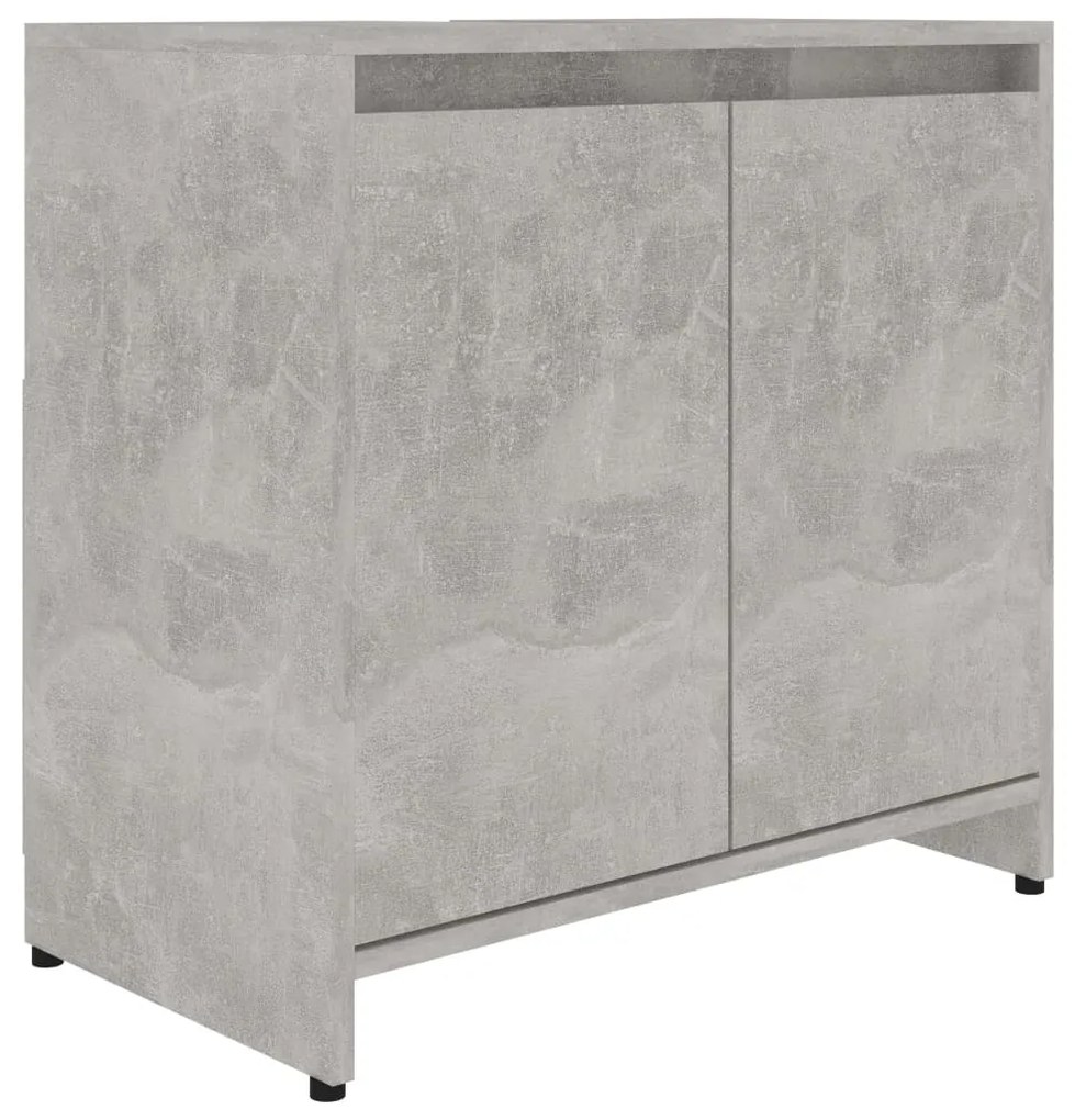 Ντουλάπι Νιπτήρα Γκρι του Σκυροδέματος 60x33x61 εκ. Επεξ. Ξύλο 802646