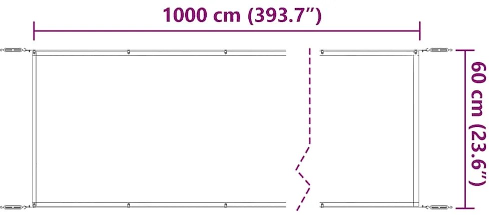 vidaXL Τέντα Κάθετη Taupe 60 x 1000 εκ. από Ύφασμα Oxford