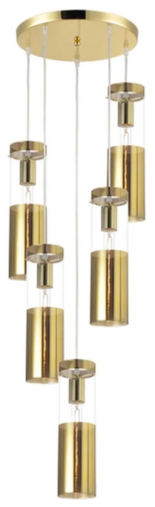 Φωτιστικό Οροφής V371975PPB Gold Metal, Glass