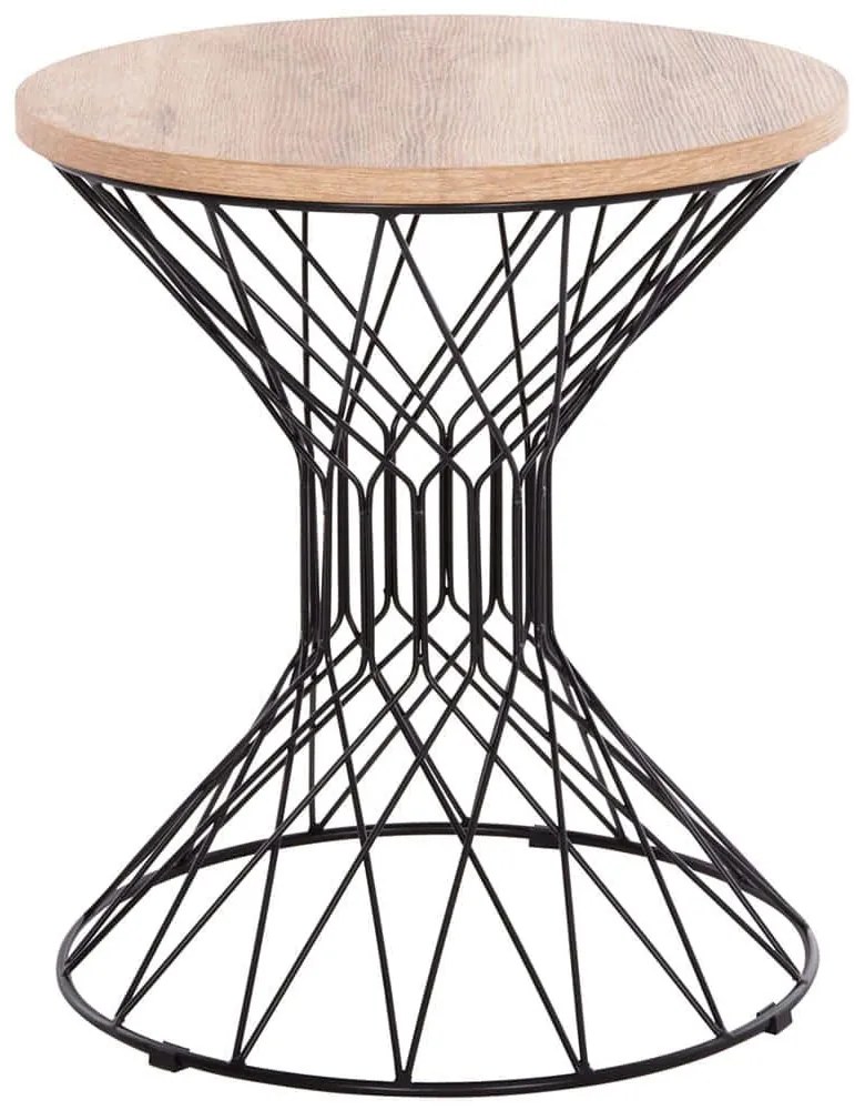 Τραπεζάκι Βοηθητικό Keon HM18038.03 Φ45x50cm Sonoma-Black